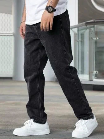 Jean droit décontracté pour homme – Pantalon classique en denim à la coupe confortable pour tous les jours et cinq poches