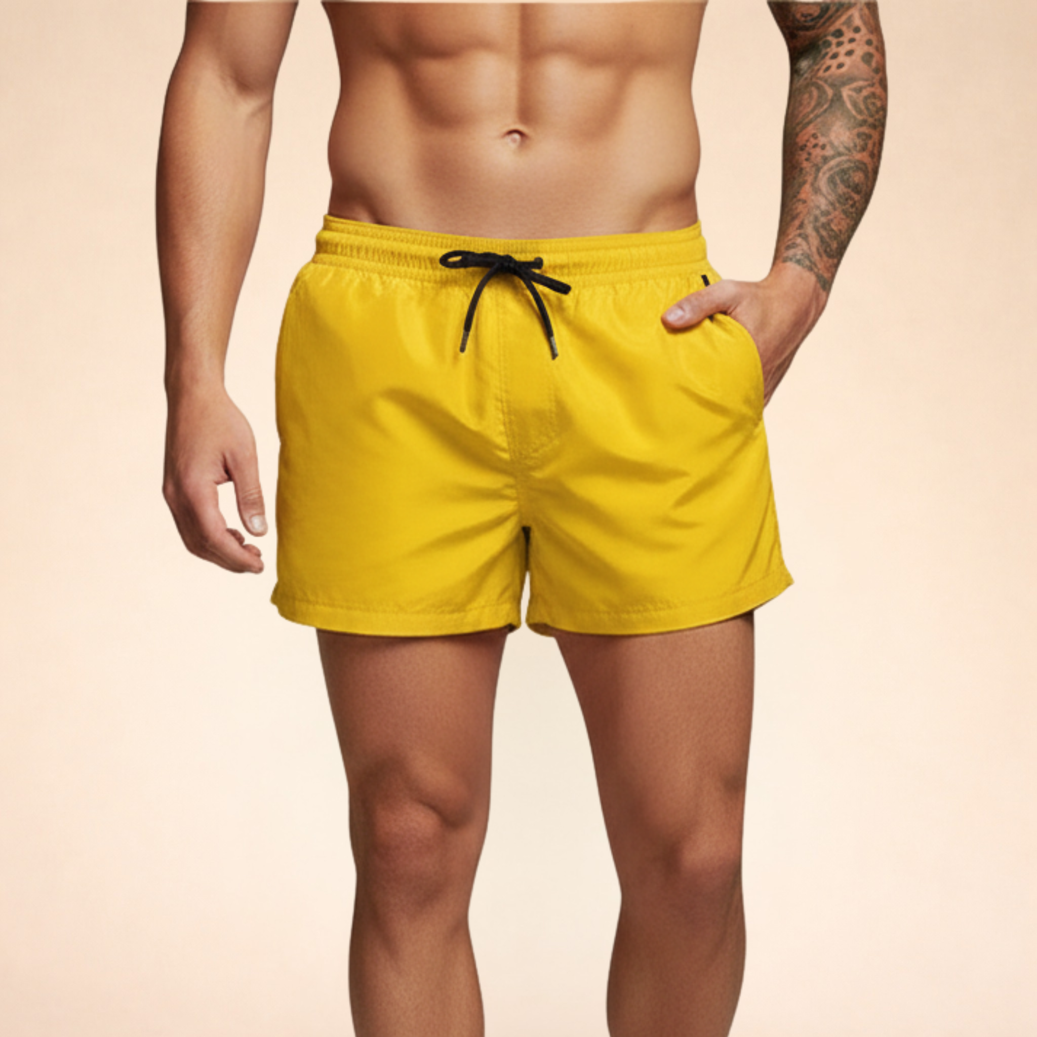 Men’s Quick-Drying Swim Shorts – Lightweight Stretch Drawstring Style for Beach Pool and Holiday Wear