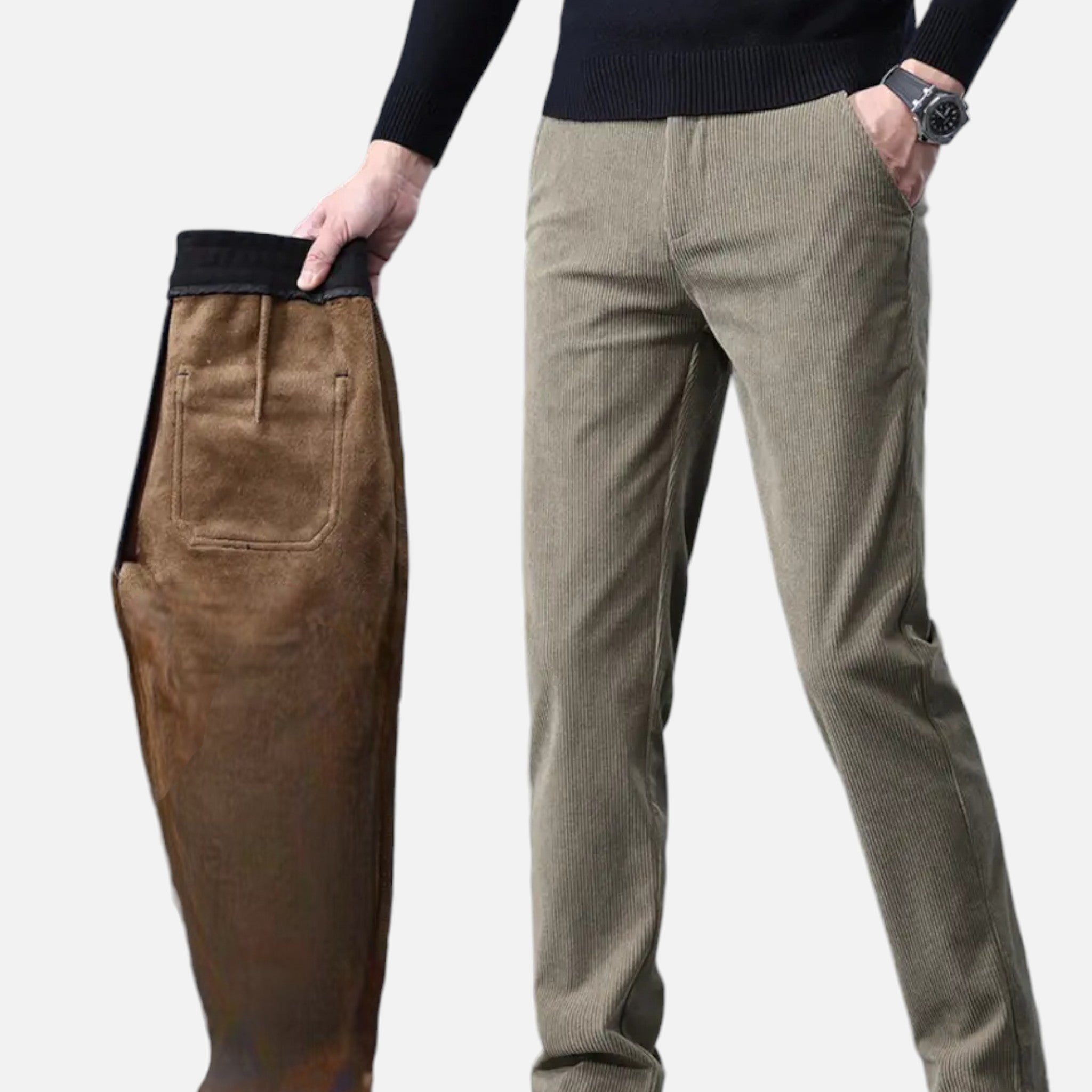 Valmonti | Men’s Chenille Straight-Leg Trousers