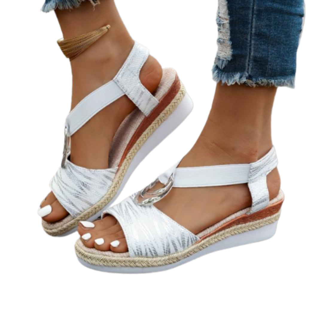 Sandali con Zeppa da Donna Suola Imbottita Scarpe Estive Confortevoli e di Supporto