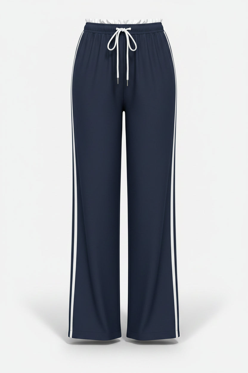 Women’s Wide Leg Jogger Trousers Elastic Waist Lounge Fit