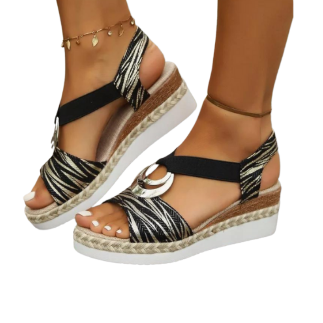 Sandali con Zeppa da Donna Suola Imbottita Scarpe Estive Confortevoli e di Supporto