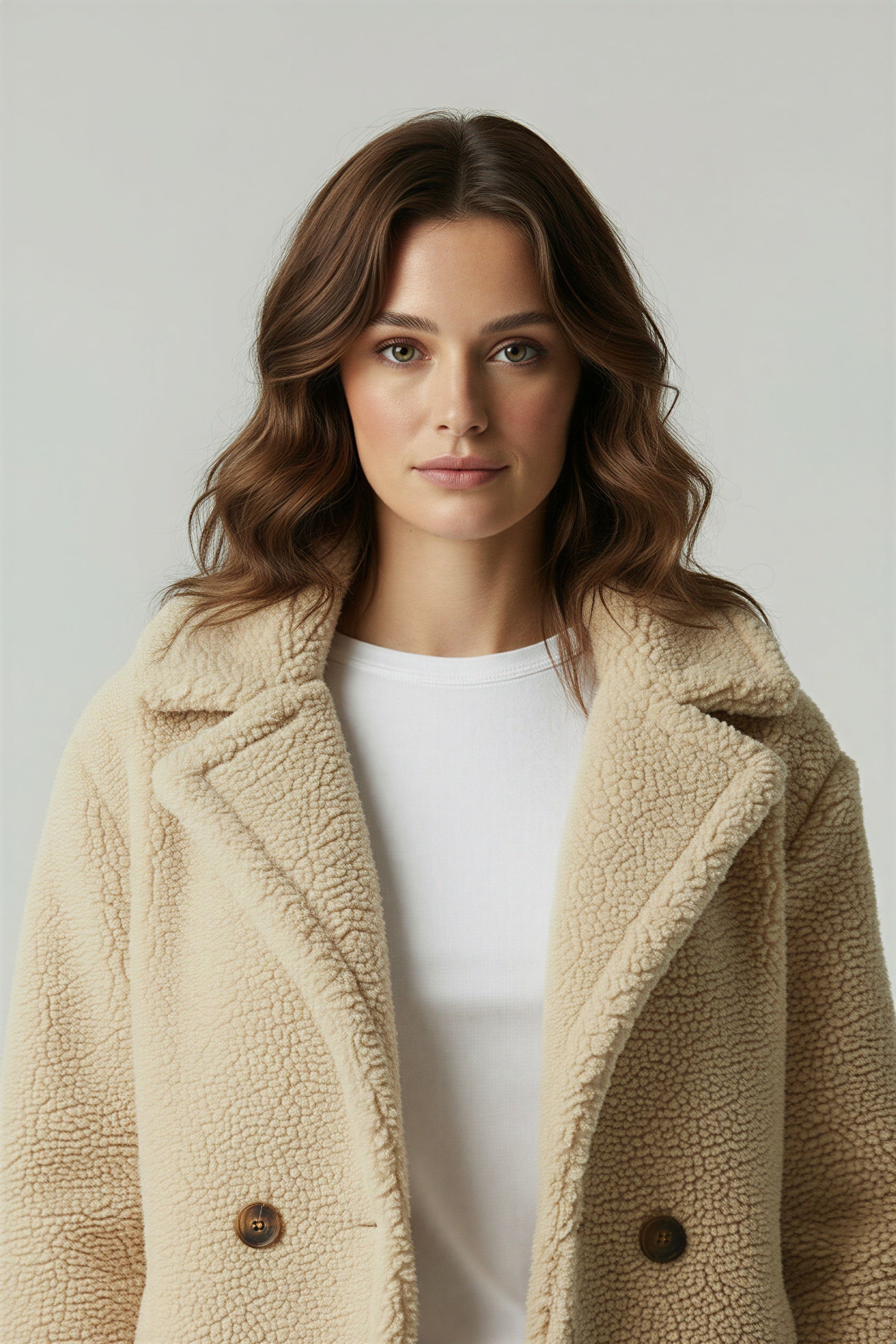 Women’s Soft Sherpa Winter Jacket – Warm Oversized Teddy Coat for Everyday Wear, Layered Looks and Comfort
