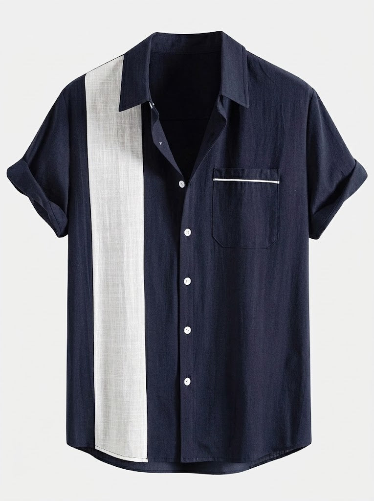 Men’s Cotton Shirt and Linen Blend Trousers Set – Lightweight Summer Casualwear
