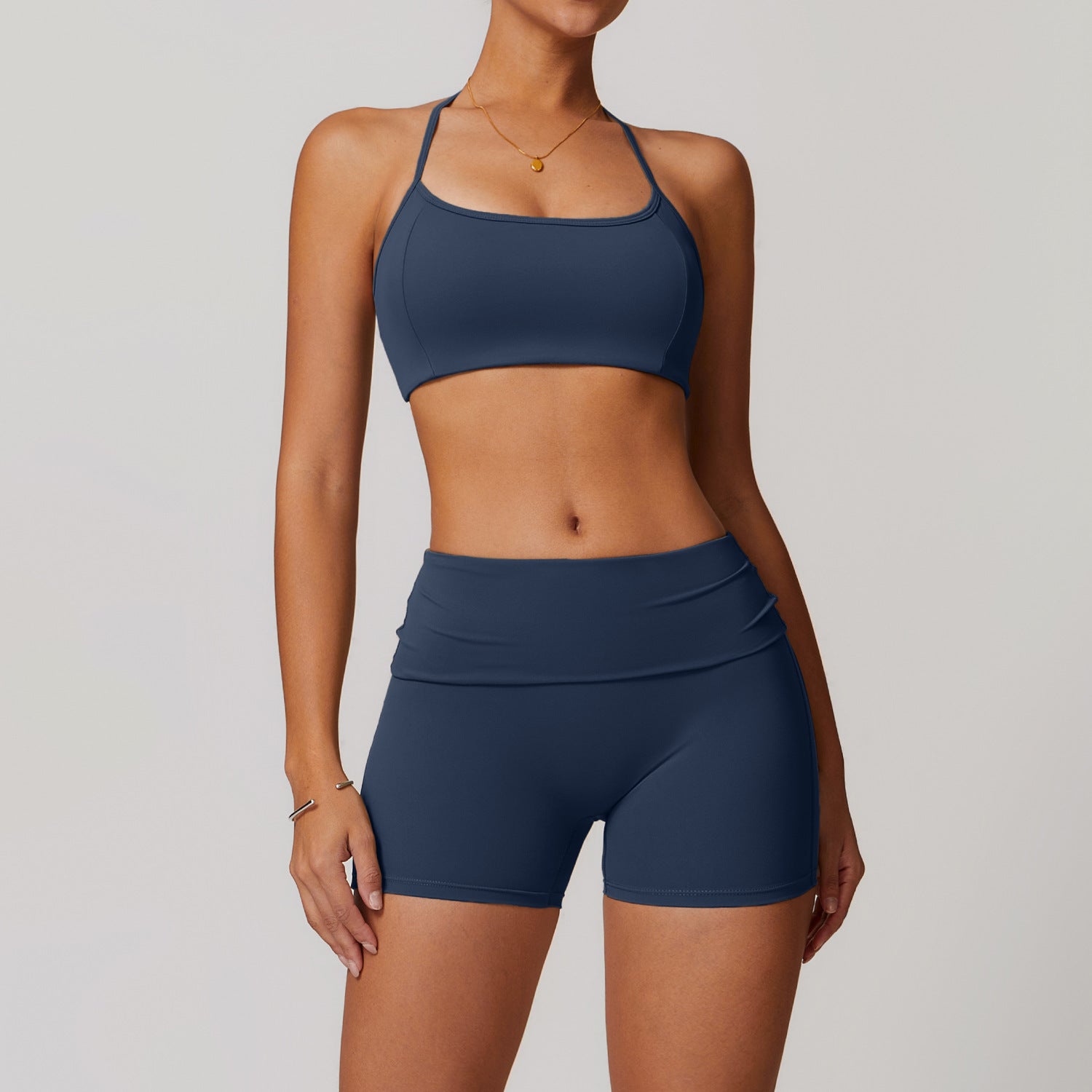 Set yoga donna con top a spalline e pantaloncini aderenti Sculpt Fit