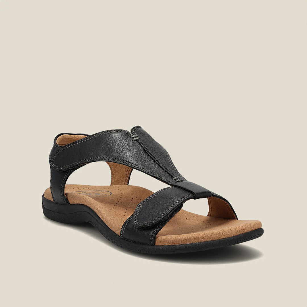 Women's Open Toe T Strap Flat Sandals with Adjustable Fastening – Casual Summer Walking Sandals for Everyday Wear