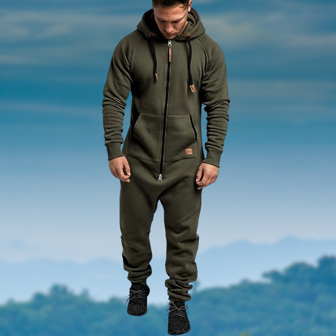 Men’s Lightweight Tracksuit Jumpsuit – Breathable Hooded Athletic Outfit Comfortable Outdoor Leisure Training Wear