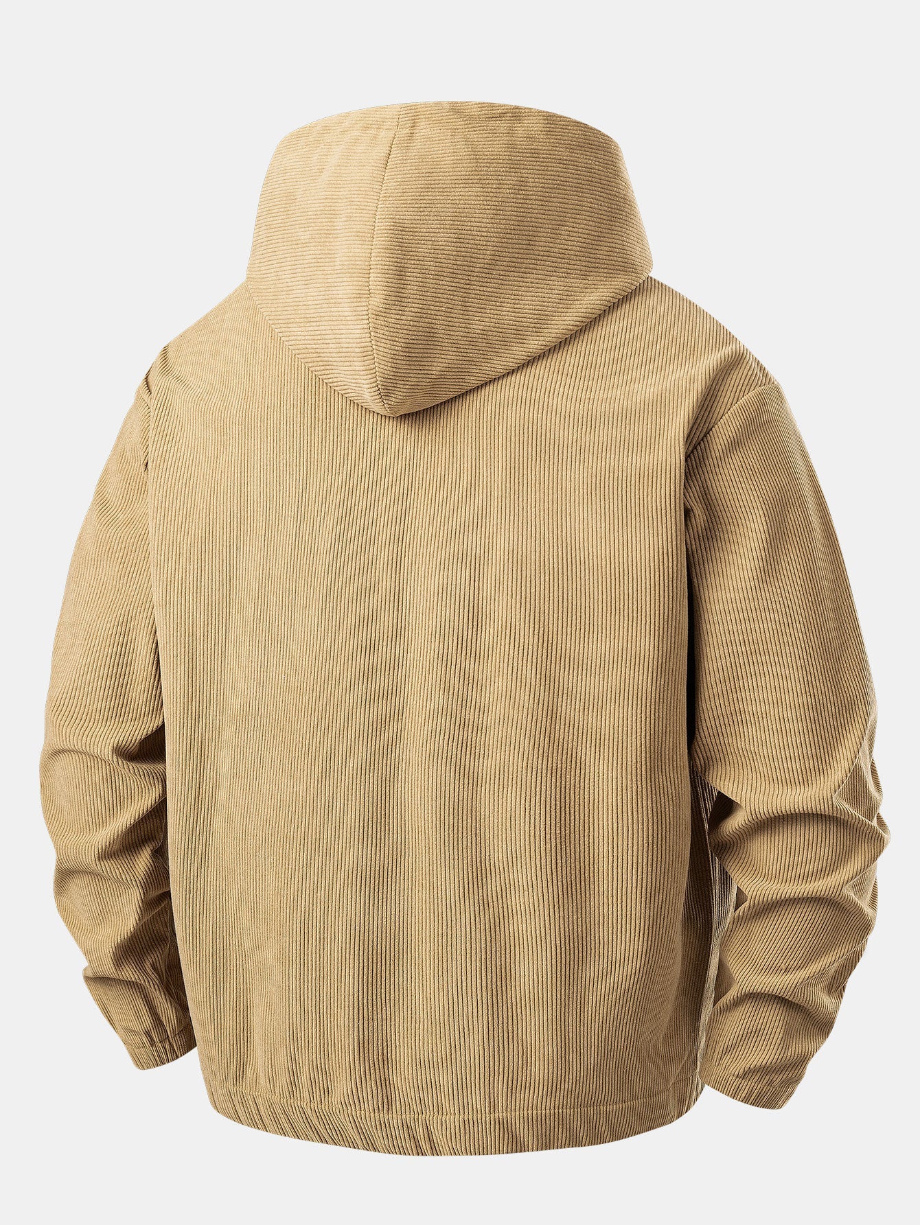 Hoodie i fløjl til mænd med kvart lynlås – afslappet tekstureret pullover til lag-på-lag-look om efteråret