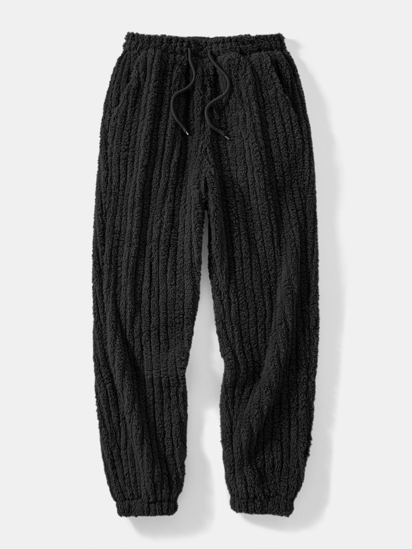 Men’s Winter Teddy Co-Ord Tracksuit – Ribbed Pullover Hoodie with Matching Joggers