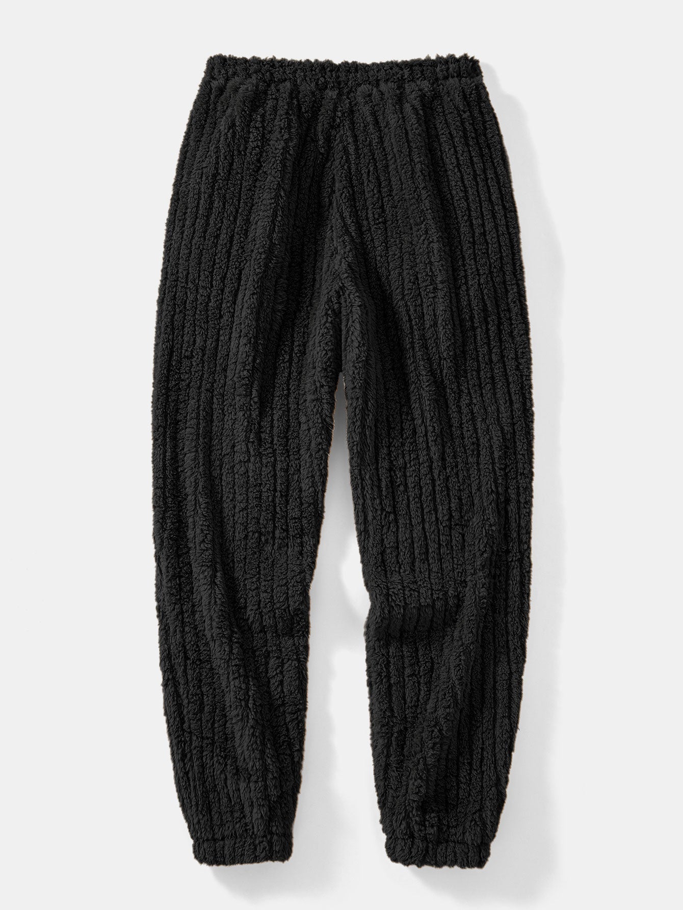 Men’s Winter Teddy Co-Ord Tracksuit – Ribbed Pullover Hoodie with Matching Joggers