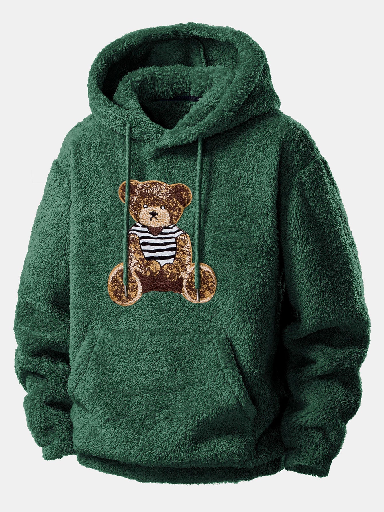 Men’s Plush Teddy Fleece Tracksuit – Relaxed Hoodie and Joggers for Winter Lounging