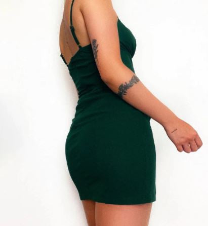 Γυναικείο Μίνι Φόρεμα Bodycon με Διπλές Ανοίγματα – Καλοκαιρινό Φόρεμα με Λουράκια για Πάρτι