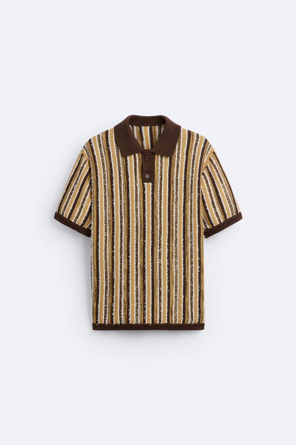 Men’s Retro Knitted Stripe Polo Casual Summer Shirt