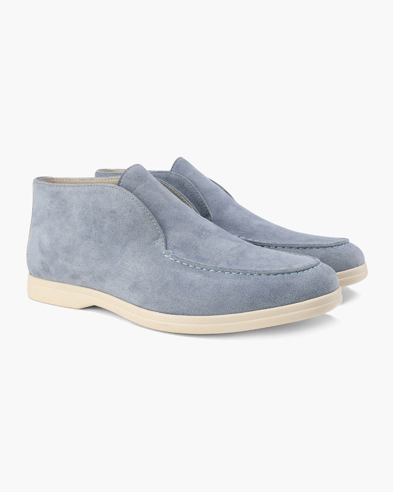 Herre højtopede loafers i ruskind med slip-on, forfinede afslappede sko