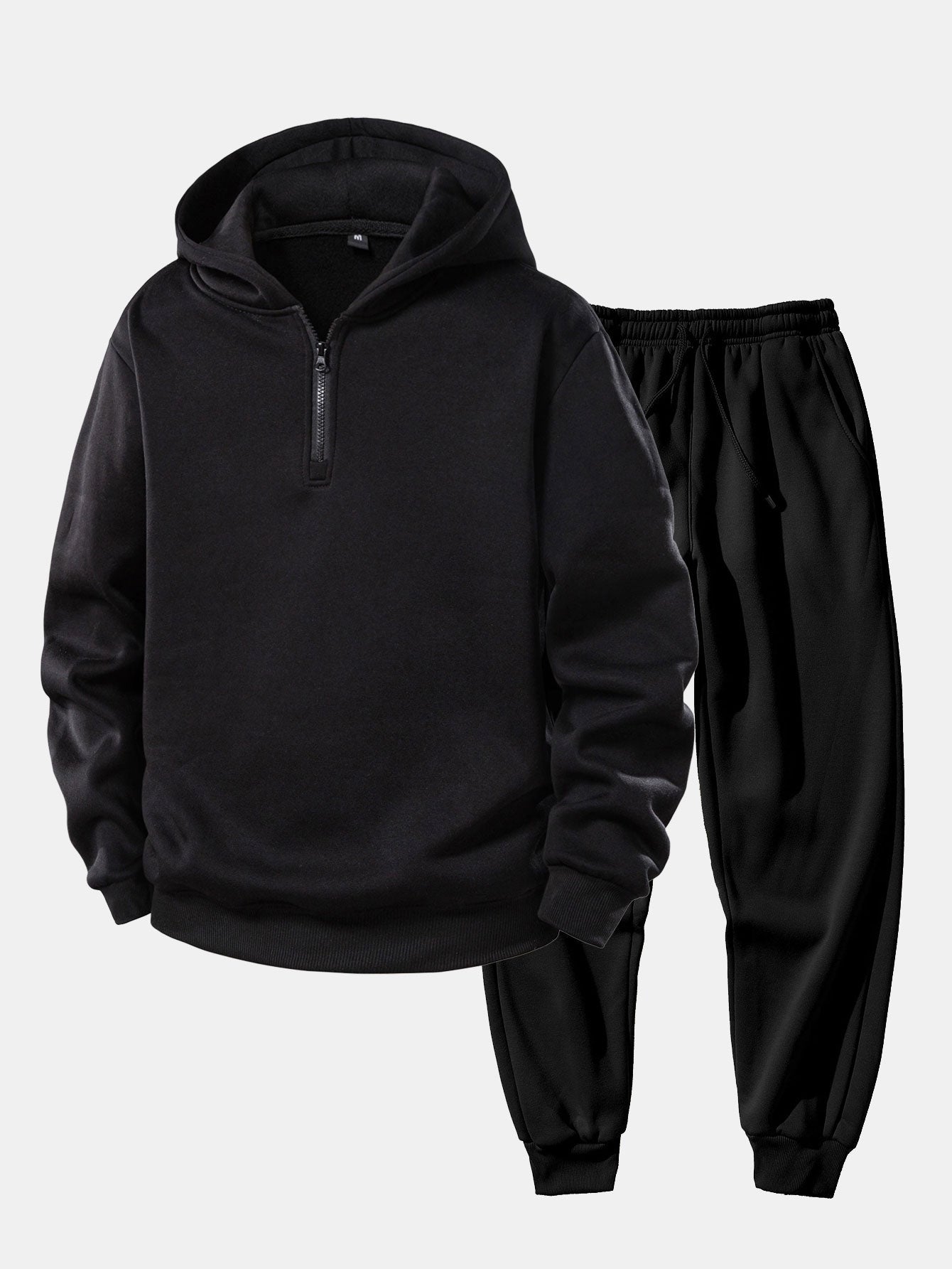 Pánská tepláková souprava s mikinou na zip ke krku – pohodlné jogger kalhoty na cestování a ležérní streetwear