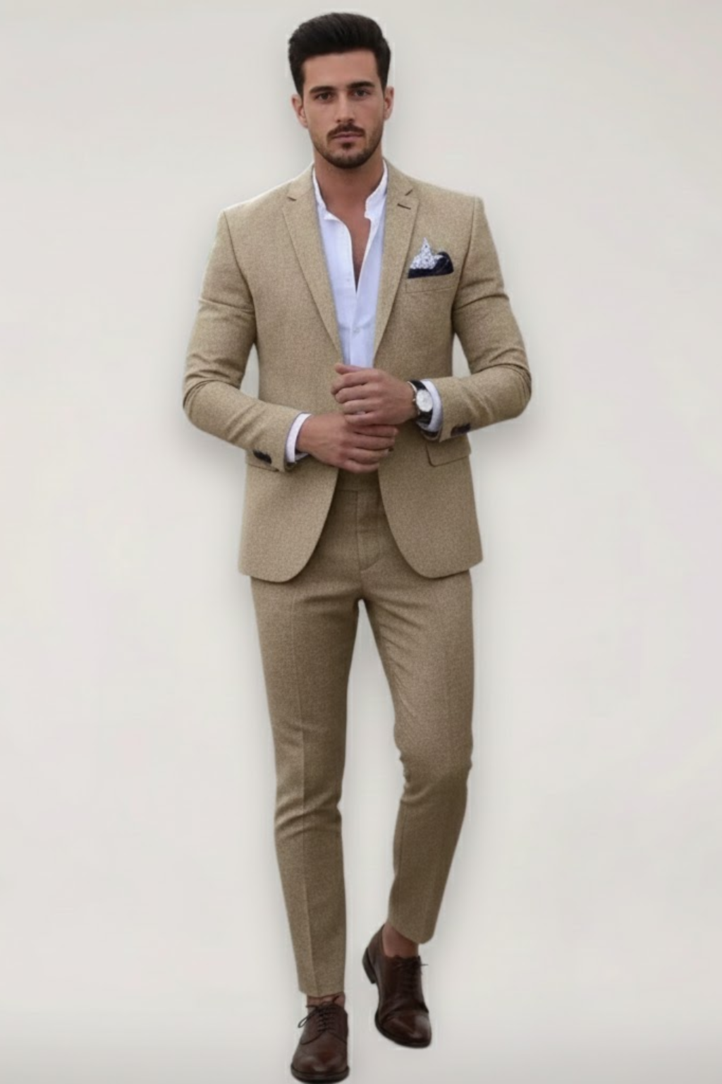 Costume deux pièces ajusté pour homme – coupe slim, idéal pour les mariages de printemps et les affaires
