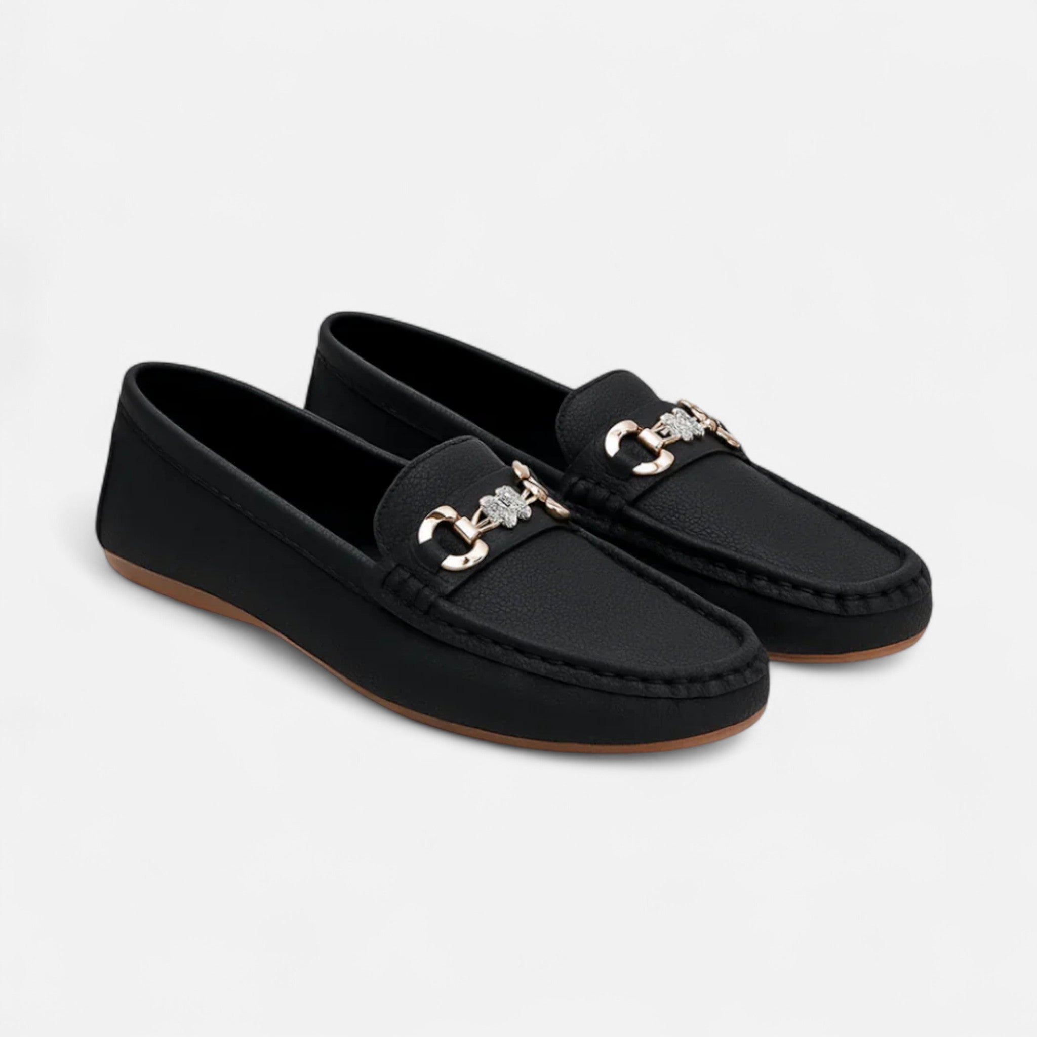 Valmonti | Women’s Moccasin Loafers – Refined Metal-Bit Elegance