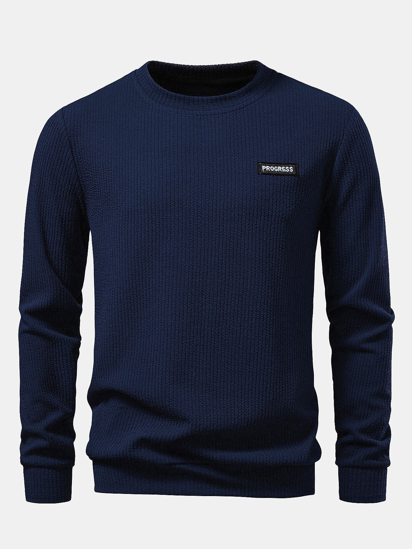 Men’s Textured Crewneck Sweatshirt – Regular Fit Everyday Layer for Cooler Days