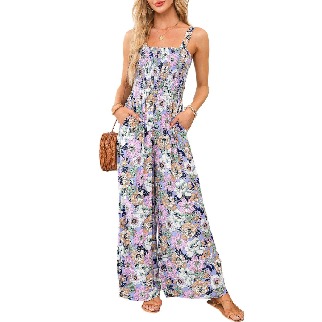Combinaison pour femme à jambes larges – style décontracté à cordon de serrage pour les sorties de printemps et d’été