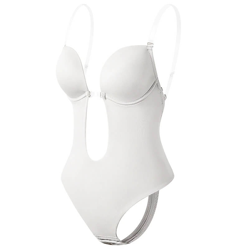 Moldeador corporal femenino sin espalda con escote en V profundo, moldeador sin costuras, soporte invisible, levantamiento invisible, ropa moldeadora para usar debajo del vestido