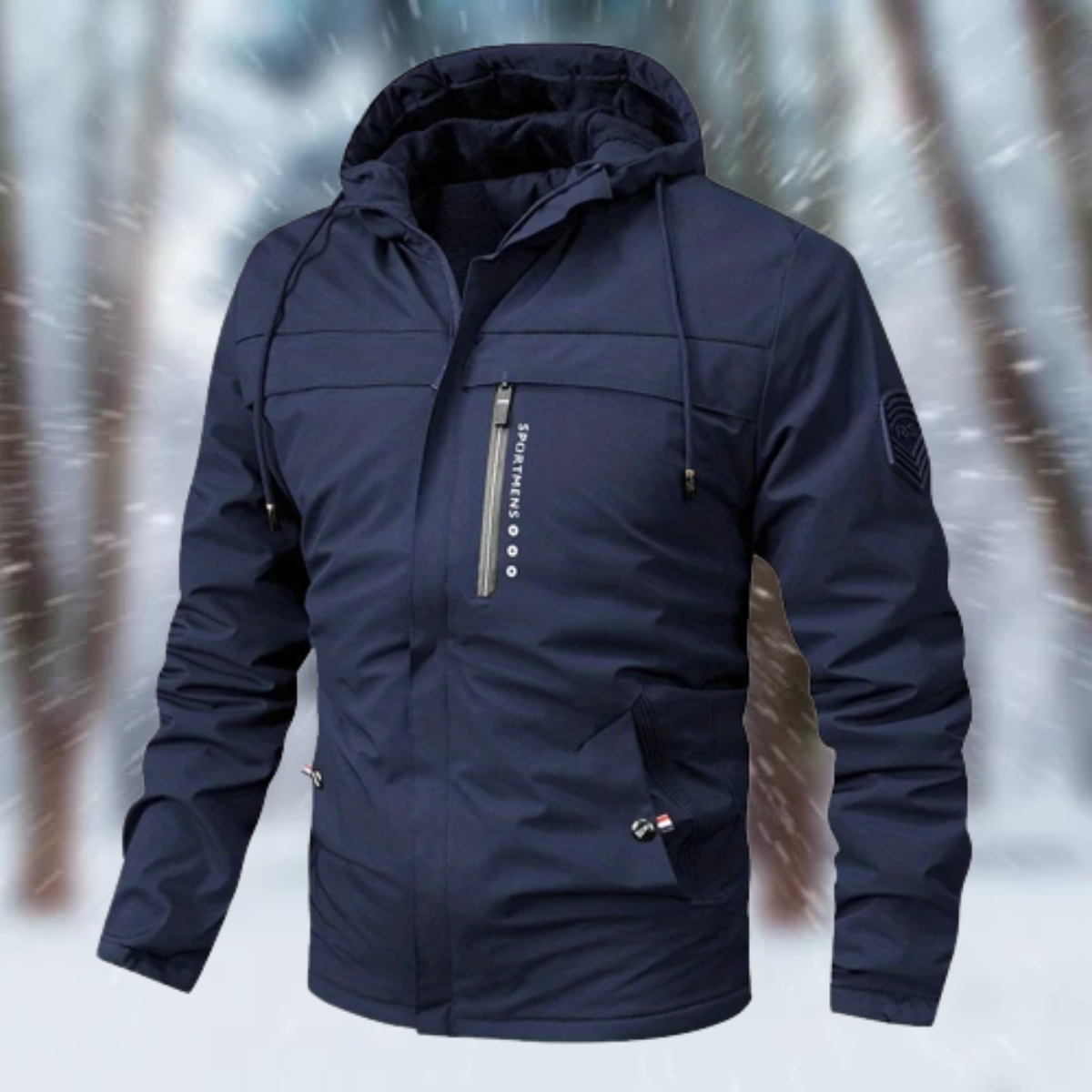 Men’s Water-Resistant Hooded Winter Jacket – Multi-Pocket Weatherproof Layer for Everyday Cold-Season Wear