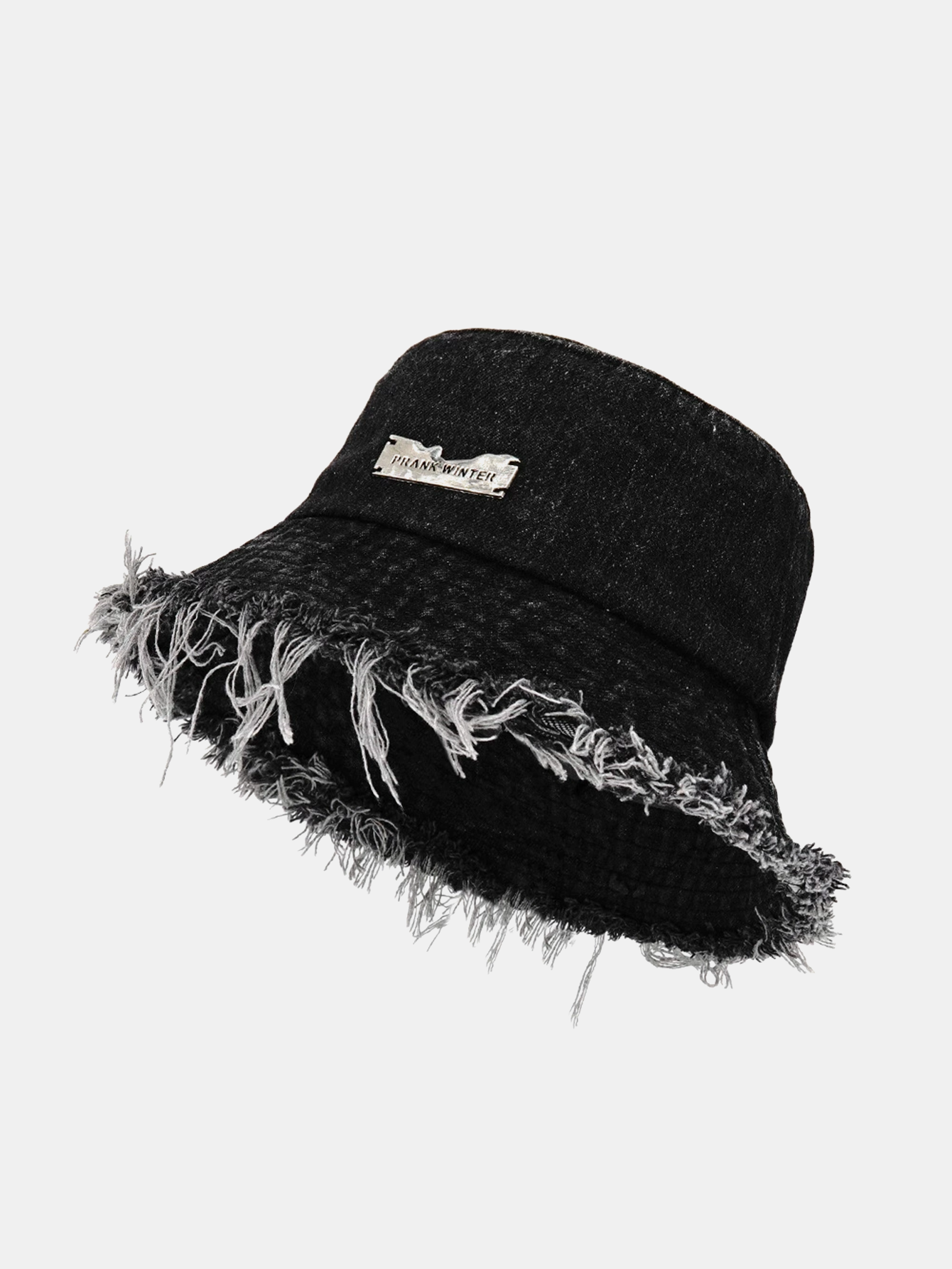 Pánský opotřebovaný klobouk typu bucket s třepeným okrajem ve streetwear stylu