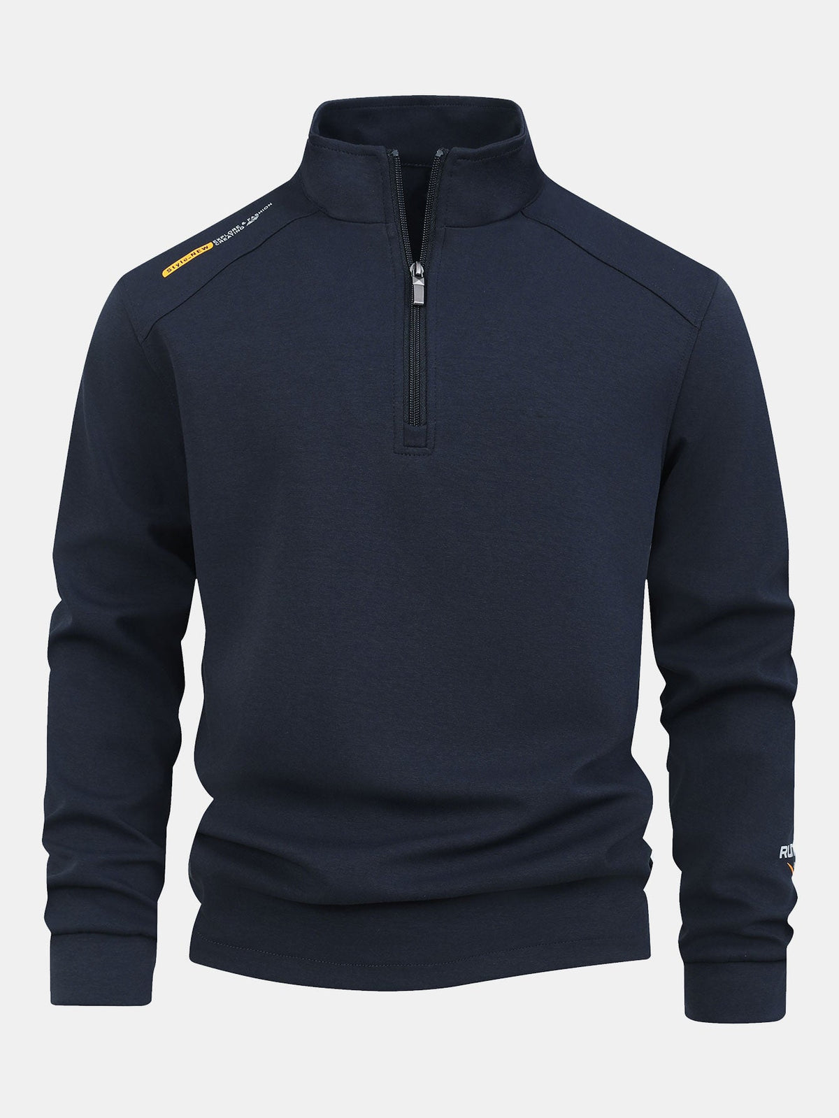 Men's Cotton Blend Quarter-Zip Sweatshirt – Regular Fit Stand Collar Pullover for Casual Everyday Wear