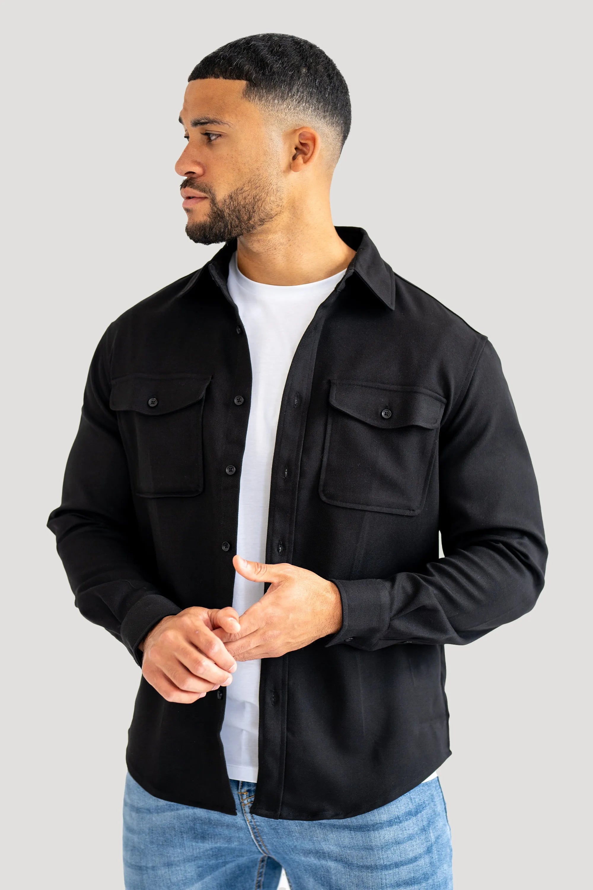 Men’s Cotton Blend Overshirt – Relaxed Utility Layering Piece for Casual Seasonal Styling