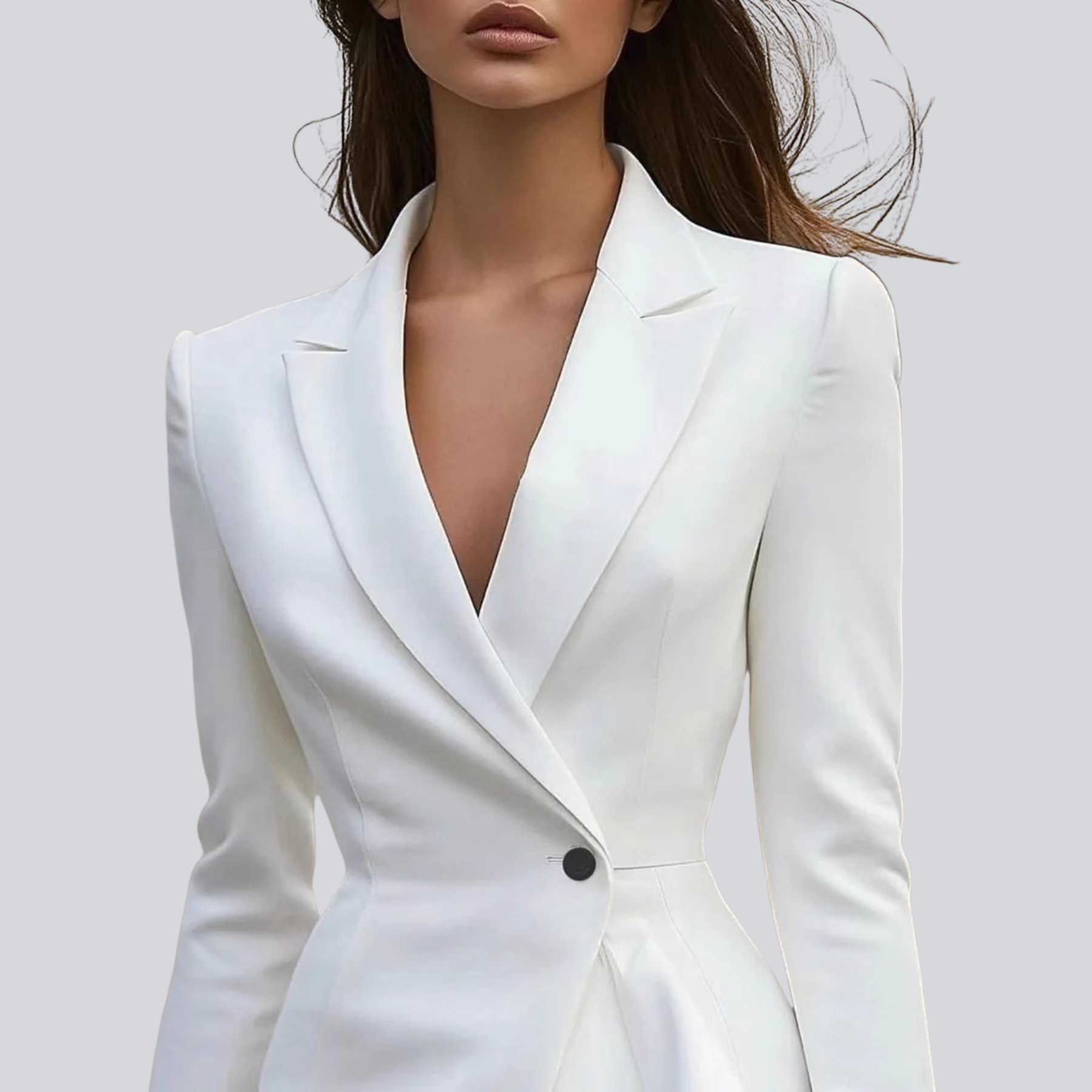 Women’s Asymmetric Blazer Mini Dress – Tailored Occasion Style with Draped Detail