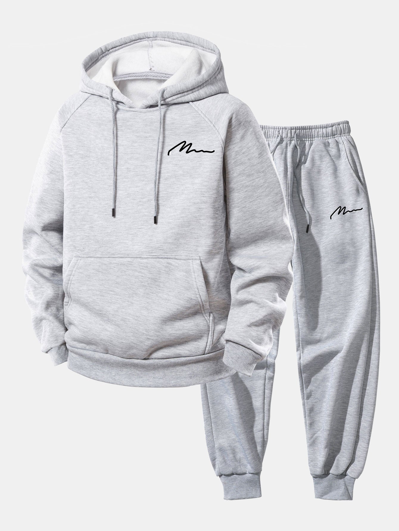 Men’s Pullover Hoodie Tracksuit – Relaxed Polyester Jogger Co-Ord for Everyday Street Style