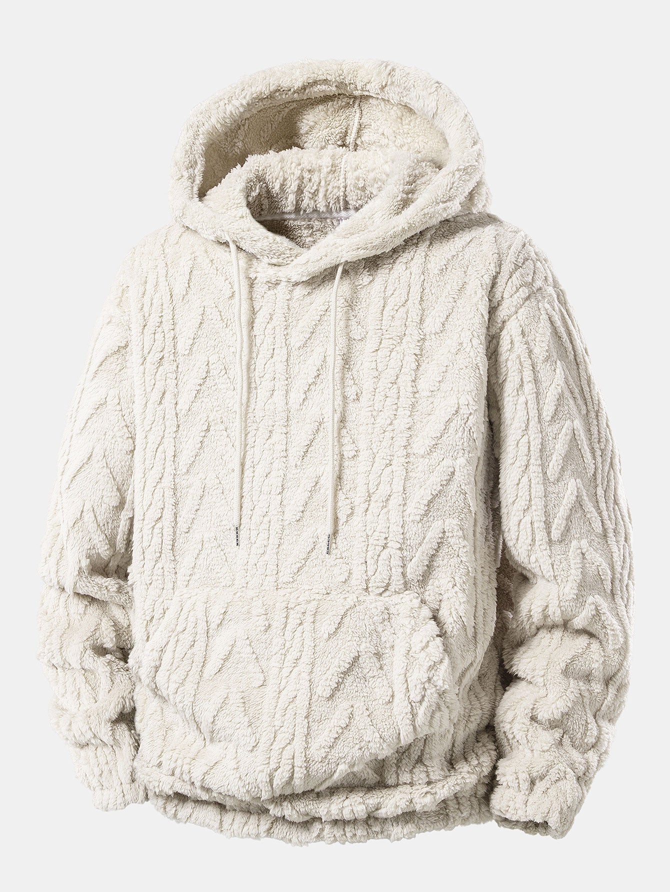 Men’s Teddy Fleece Two-Piece Set – Relaxed Hoodie and Joggers for Cold Days