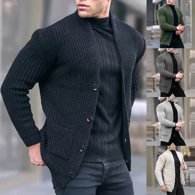 Men’s Knitted Cardigan – Stylish Streetwear Layer Long Sleeve Casual Jacket Comfortable Modern Everyday Fashion