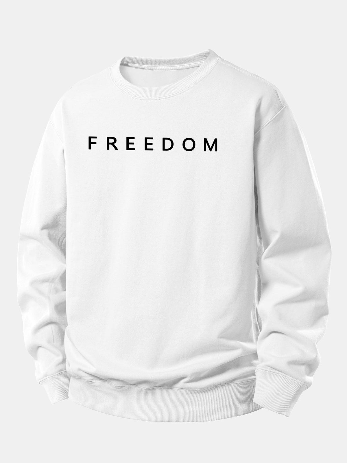 Bluză sport pentru bărbați cu mesajul „Libertate” - croială lejeră, guler rotund, stil casual de stradă, pentru purtare zilnică