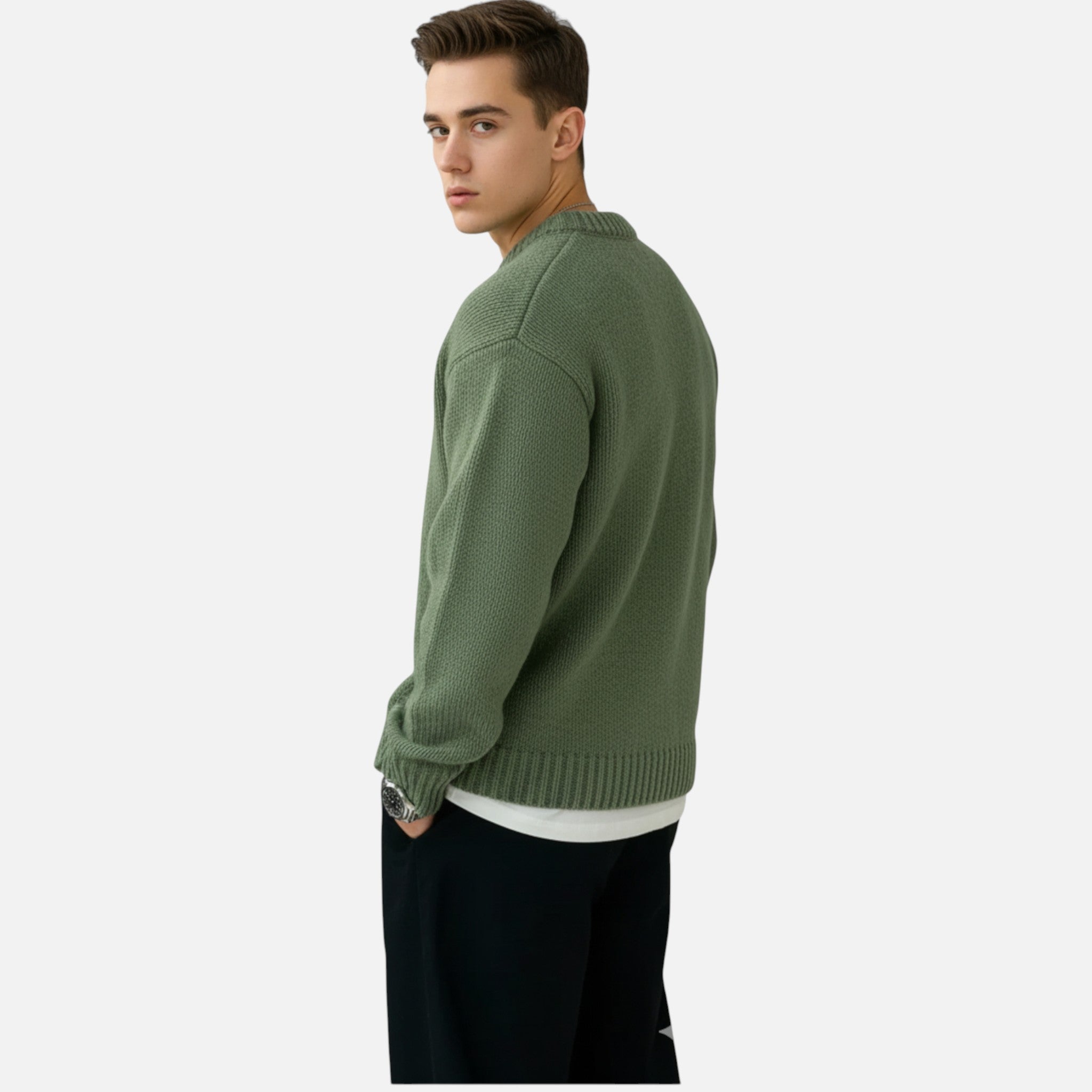 Valmonti | Men’s Solid Crew Neck Pullover