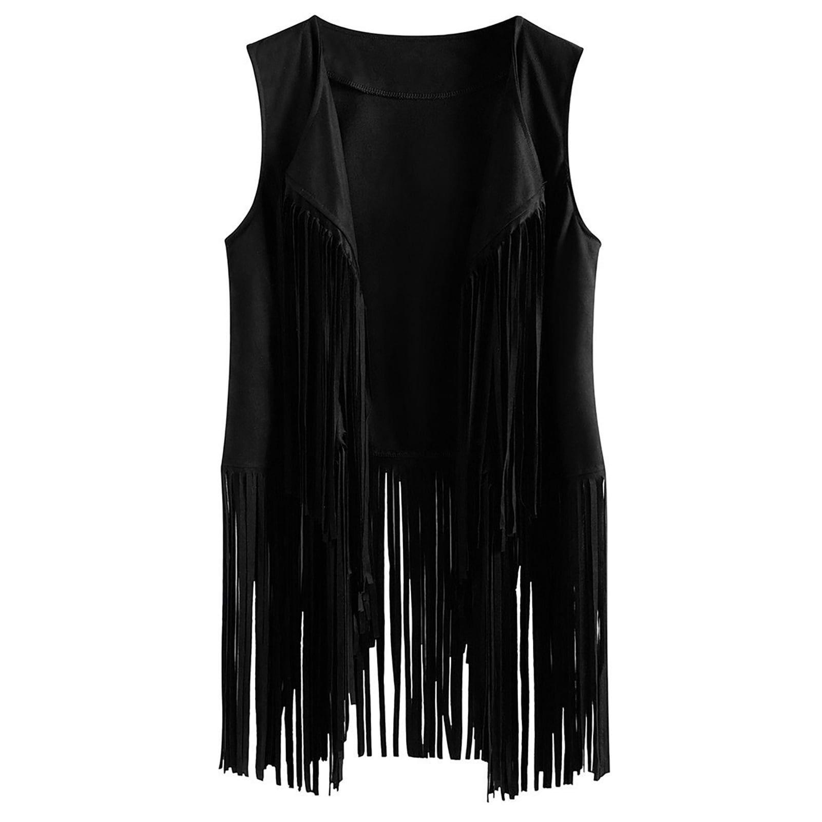 Gilet long à franges pour femme – Superposition sans manches d’inspiration western pour les fêtes d’été
