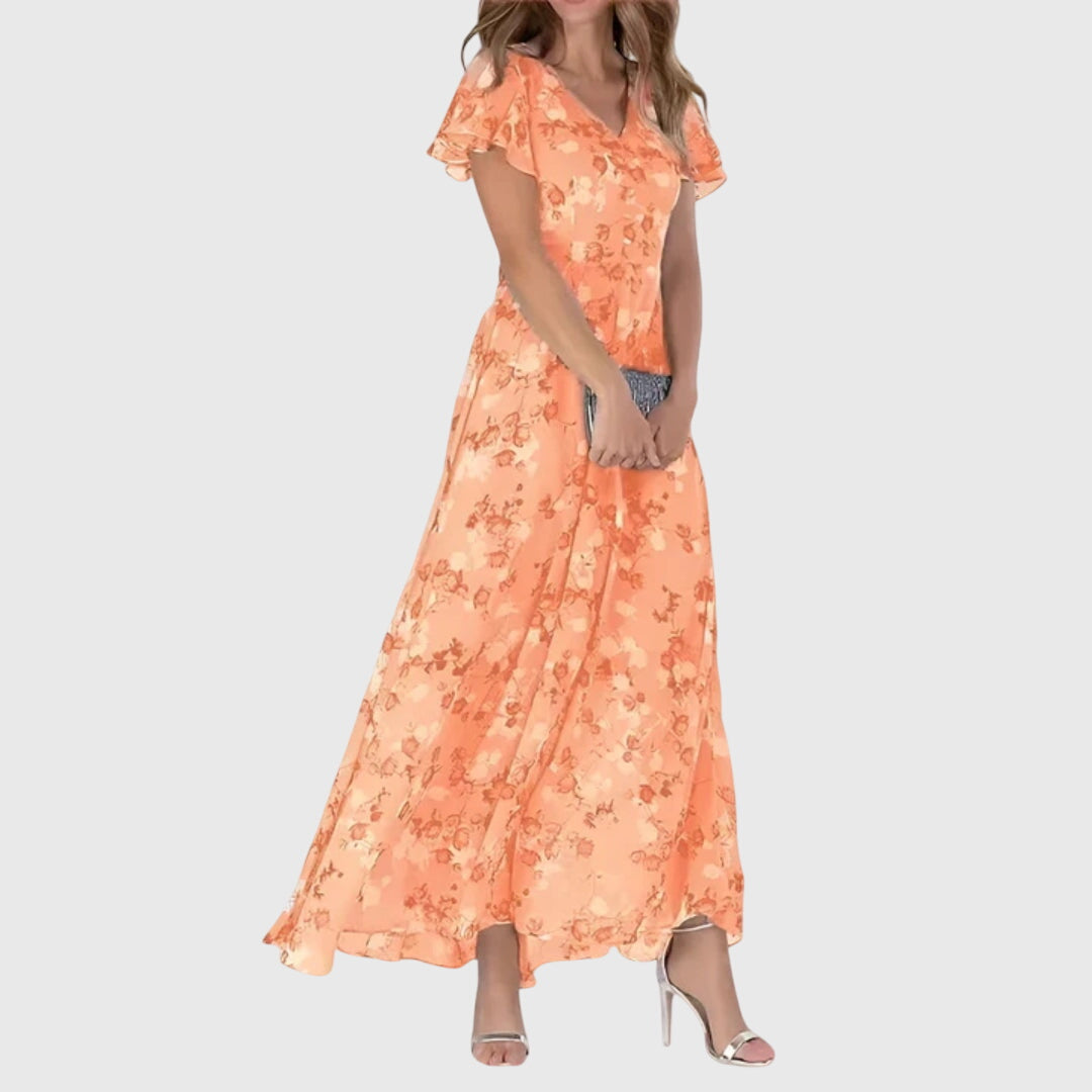 Vestido largo floral para mujer, favorecedor y elegante para el día a día