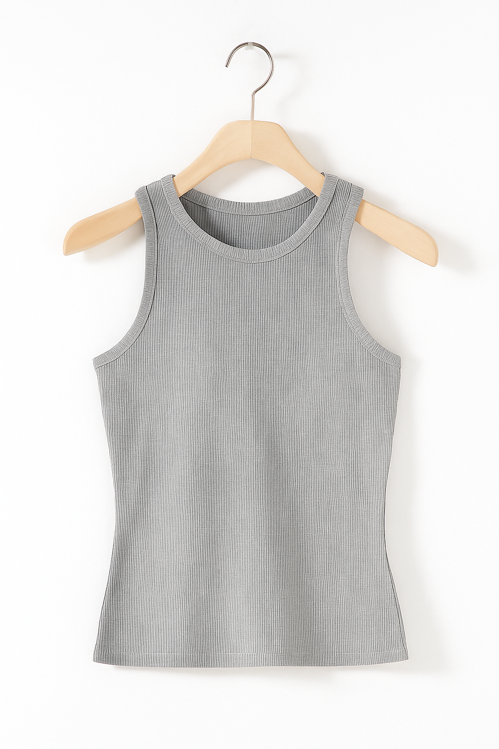 Women’s Ribbed Sleeveless Top – High-Neck Stretch Tank for Office Casual Summer and Everyday Layering