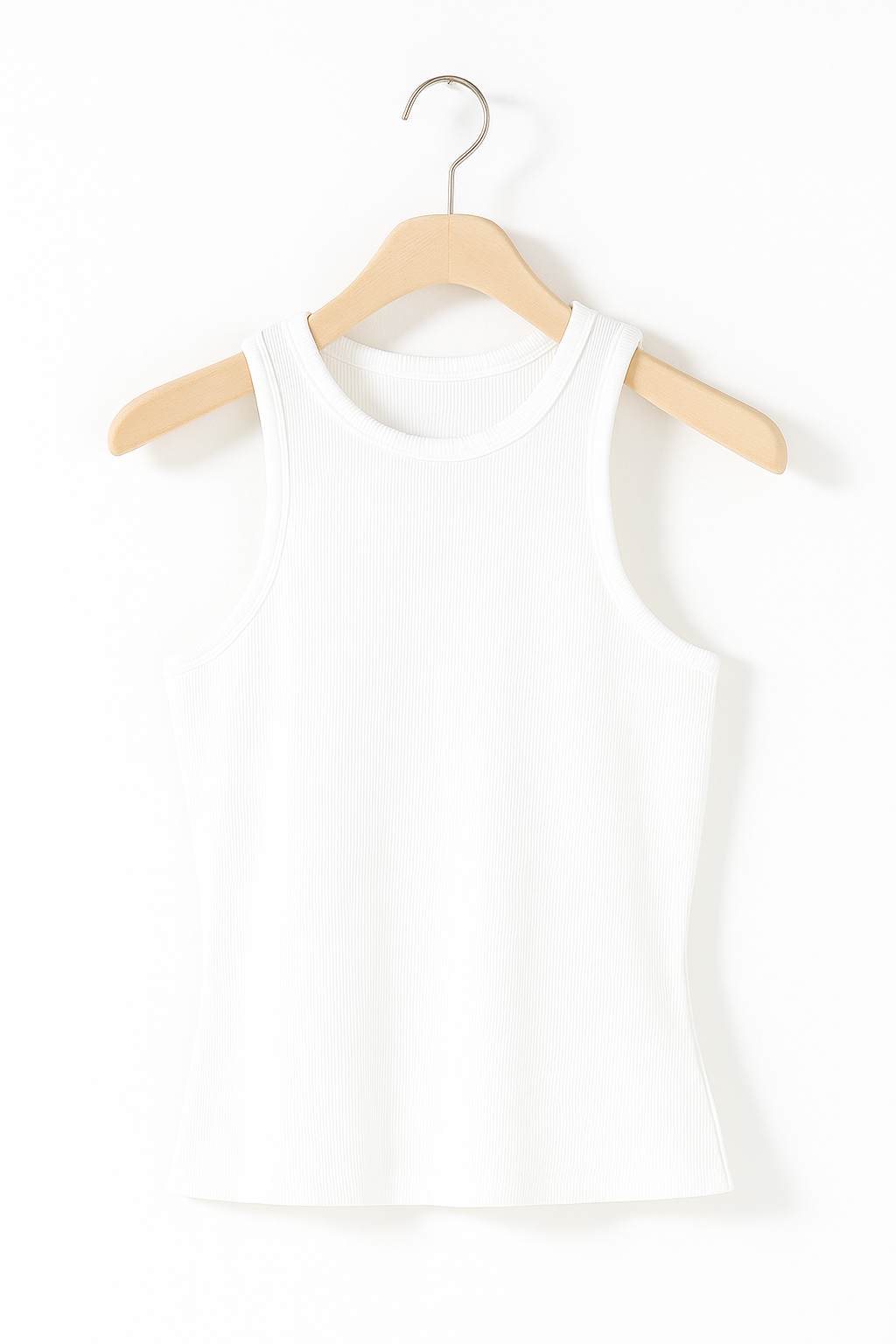 Women’s Ribbed Sleeveless Top – High-Neck Stretch Tank for Office Casual Summer and Everyday Layering