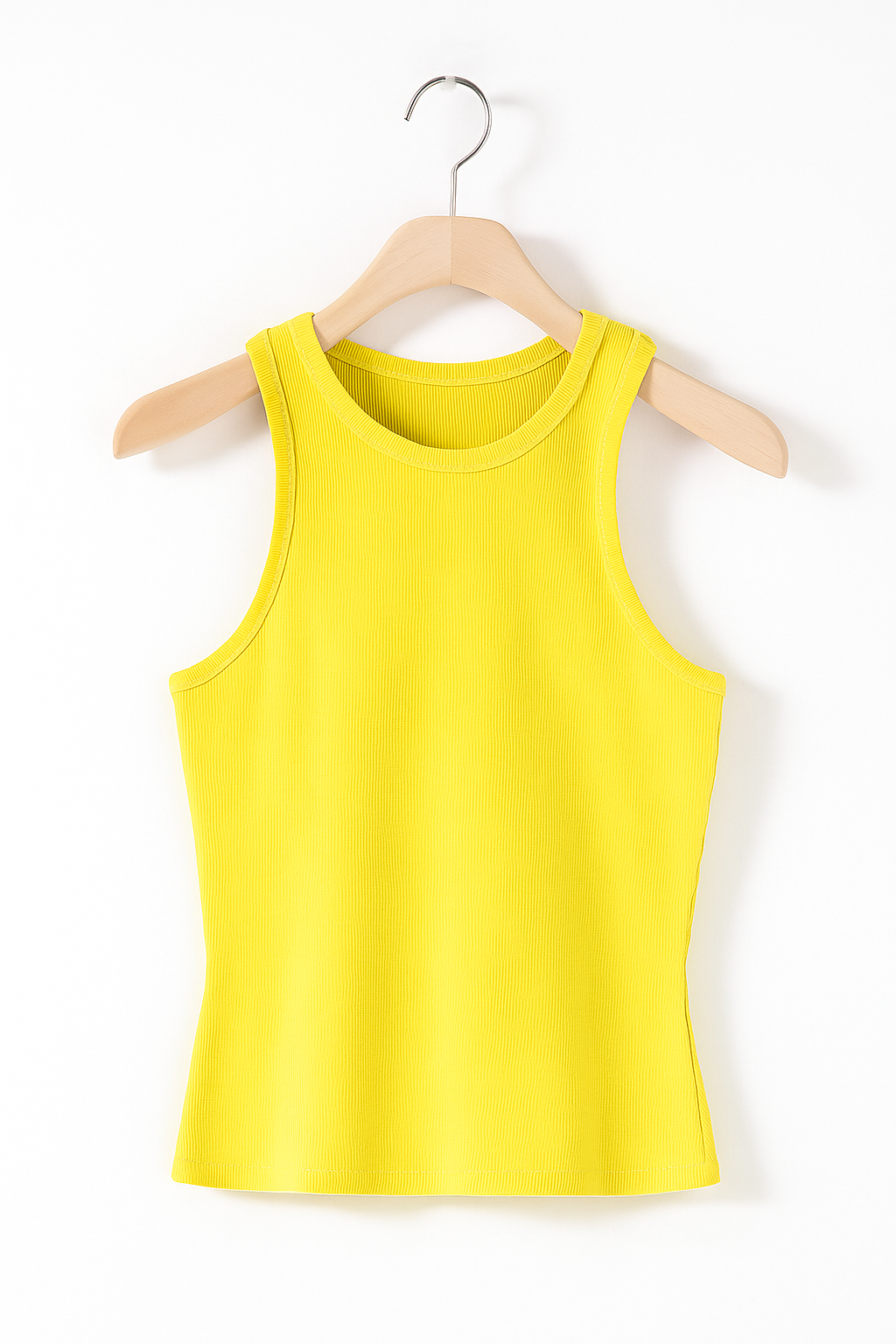 Women’s Ribbed Sleeveless Top – High-Neck Stretch Tank for Office Casual Summer and Everyday Layering