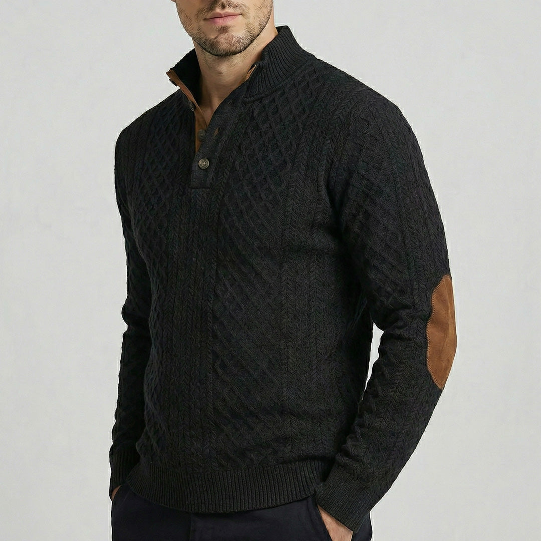 Crown – High Collar Knit Pullover Sweater