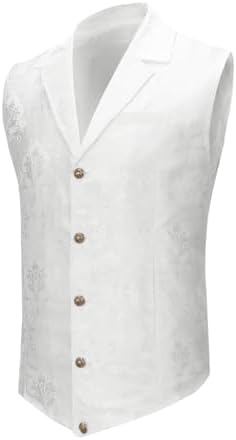 Pánska vintage gotická steampunková vesta - elegantná paisley brokátová obleková vesta so zúbkovo tvarovanými klopami na svadby a formálne príležitosti inšpirované viktoriánskym štýlom