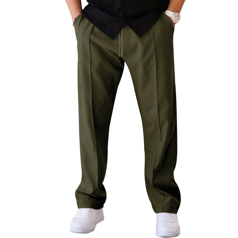 Men’s Pleated Wide-Leg Trousers – Lightweight Relaxed Pants for Everyday Wear