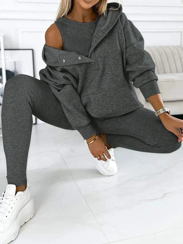 Set met hoodie en legging voor dames – Gezellige tweedelige outfit voor casual dagen