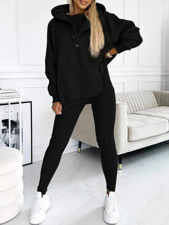 Set met hoodie en legging voor dames – Gezellige tweedelige outfit voor casual dagen