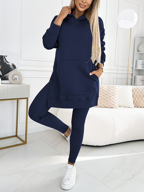 Women’s Longline Hoodie and Leggings Set – Relaxed Two-Piece Outfit for Everyday Comfort