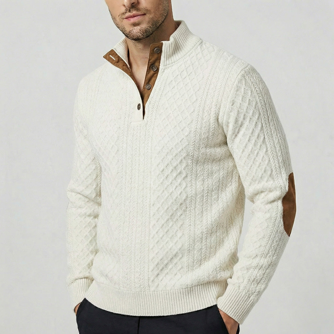 Crown – High Collar Knit Pullover Sweater