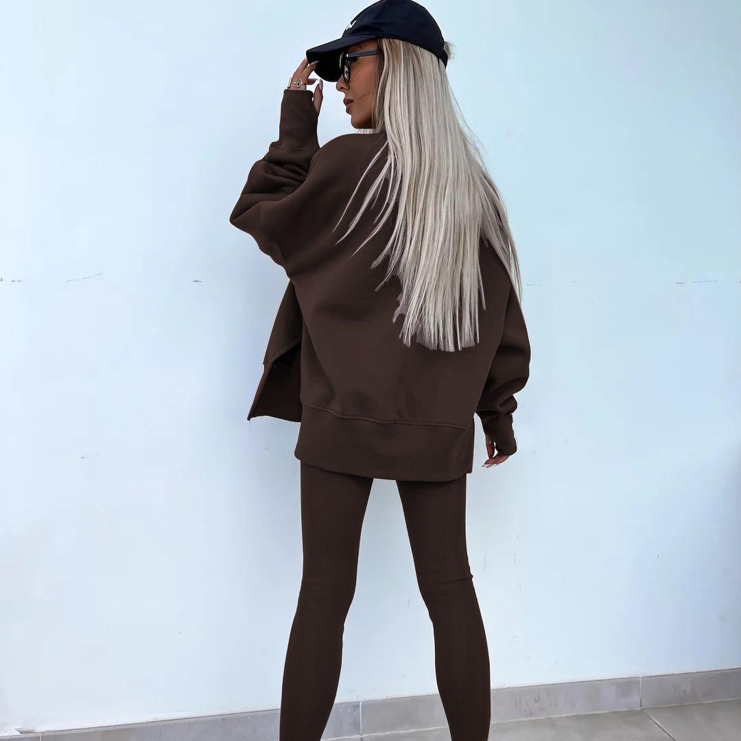 Női oversized pulóver- és leggingsszett – laza kétrészes összeállítás hétköznapokra