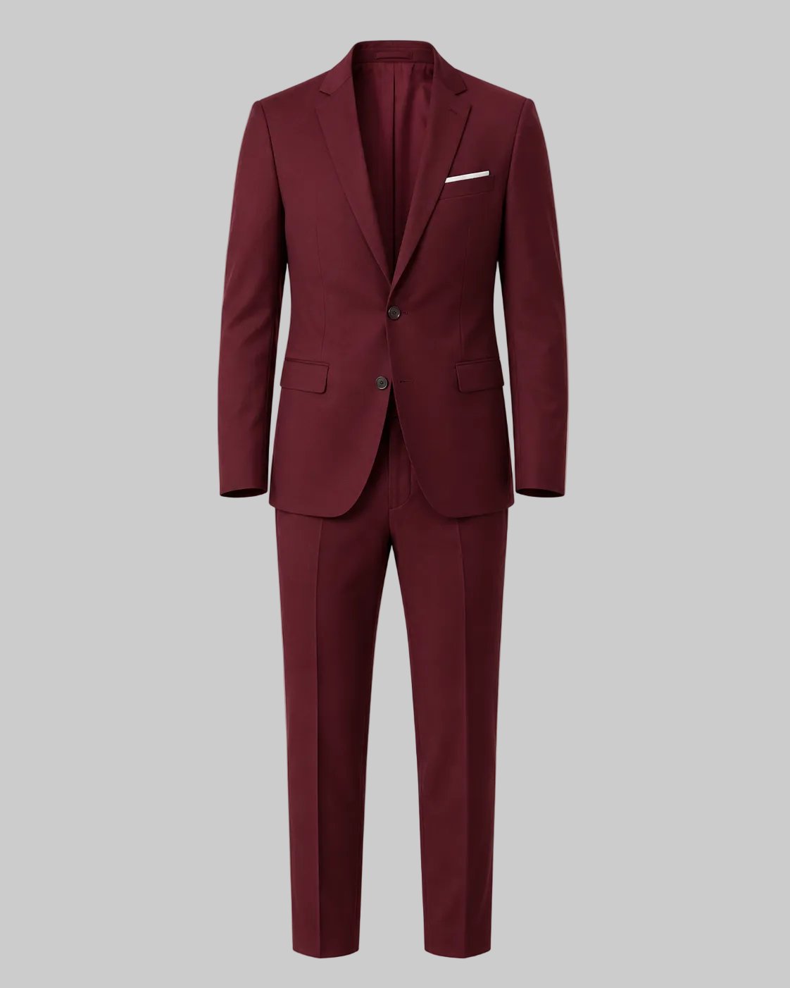 Fato de duas peças de corte masculino — blazer e calças elásticos para negócios e eventos formais