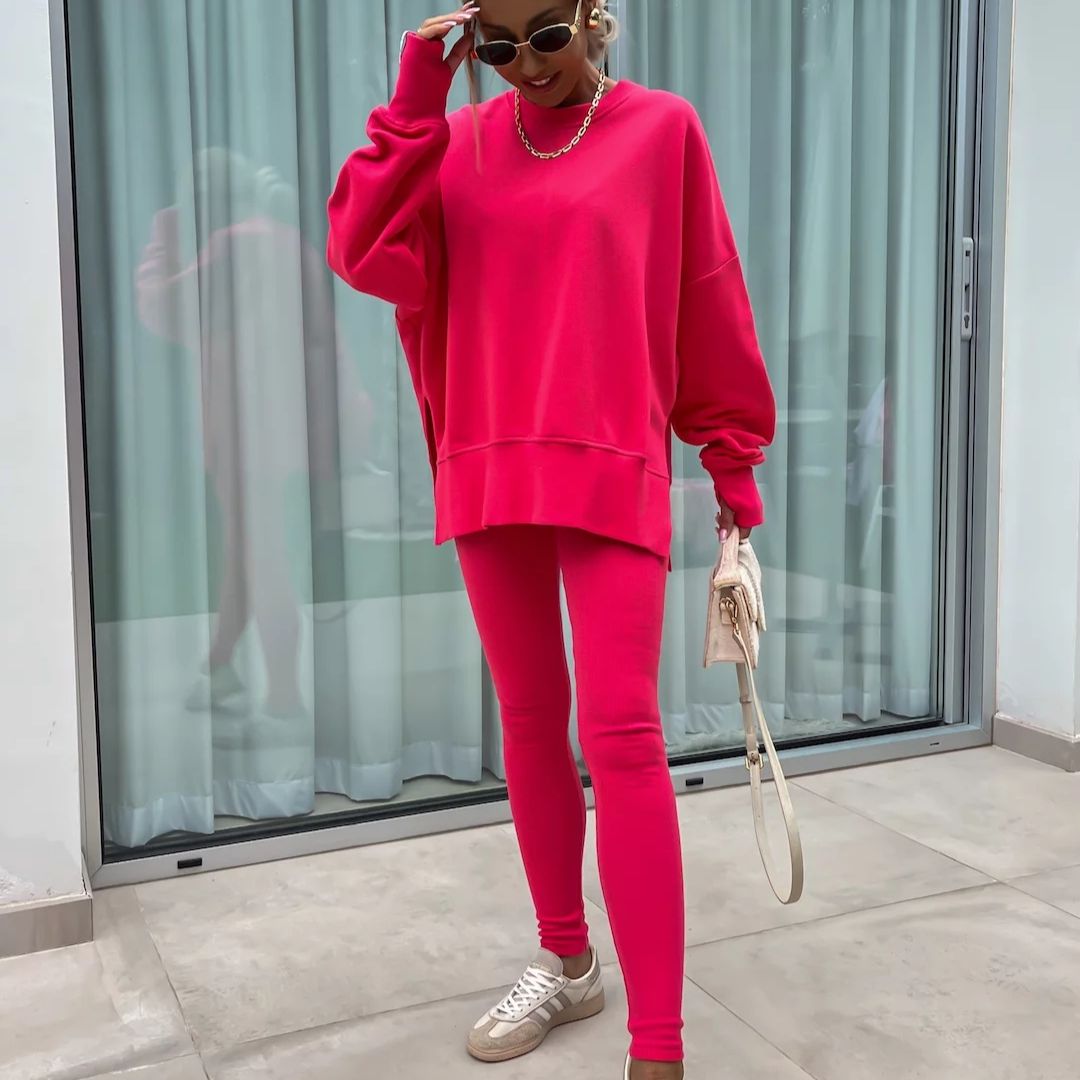 Női oversized pulóver- és leggingsszett – laza kétrészes összeállítás hétköznapokra