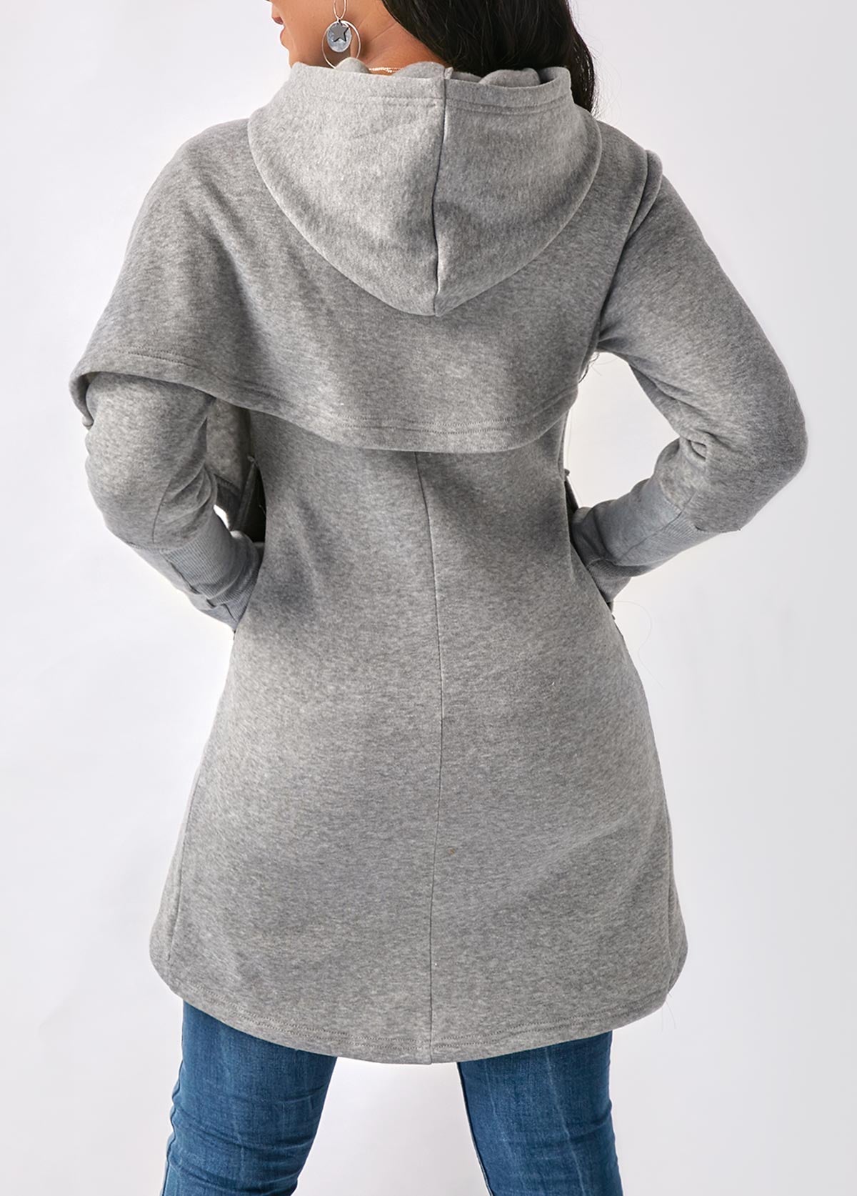 Women’s Asymmetric Longline Hoodie – Layered Wrap-Front Style for Casual Autumn Winter Days and Everyday WearWomen’s Asymmetric Longline Hoodie – Layered Wrap-Front Style for Casual Autumn Winter Days and Everyday Wear